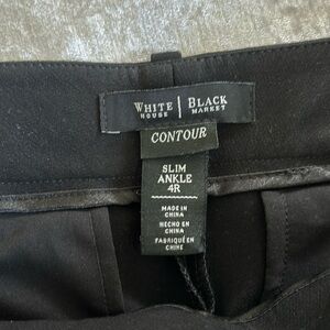 WHBM SLIM ANKLE 4R CURVY black dress pants